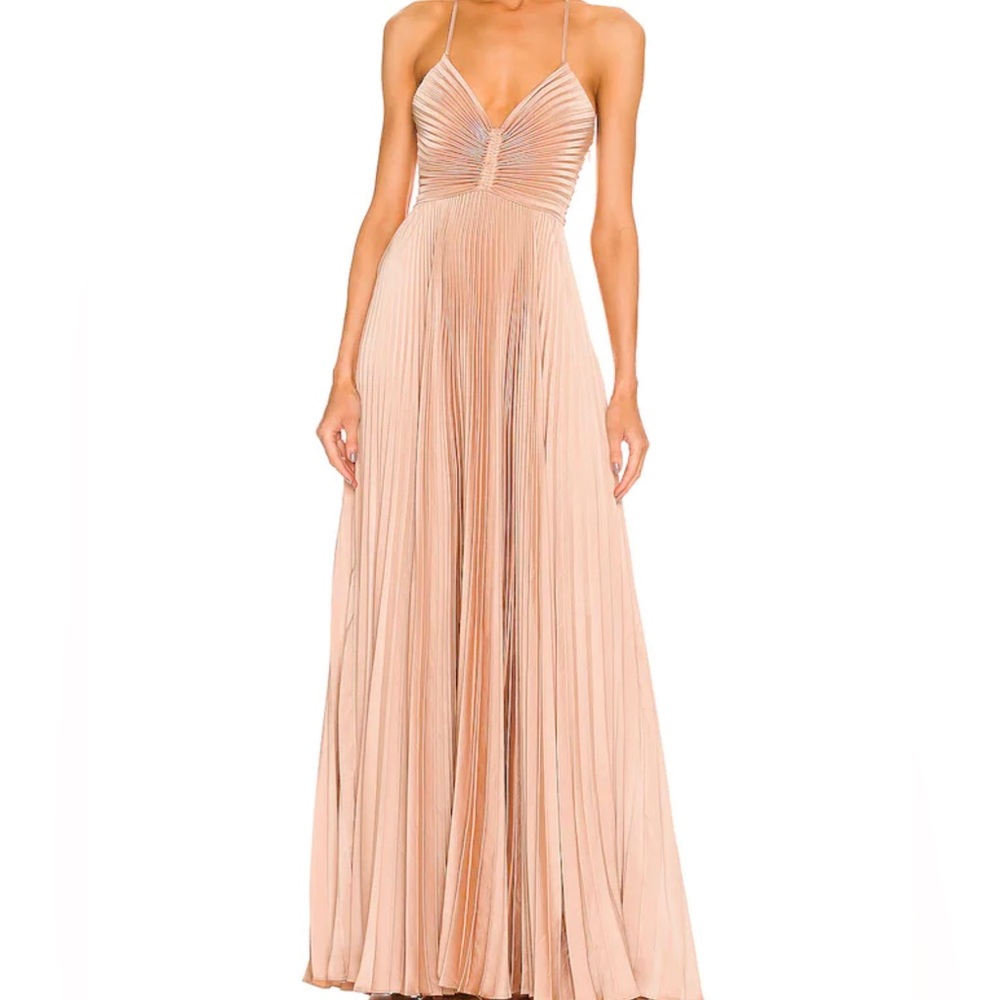 ALC blush pleated gown